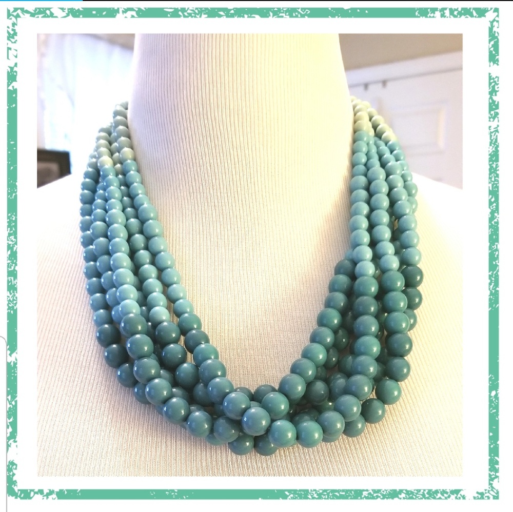 {Green Necklace} Multi Strand Beaded Necklace